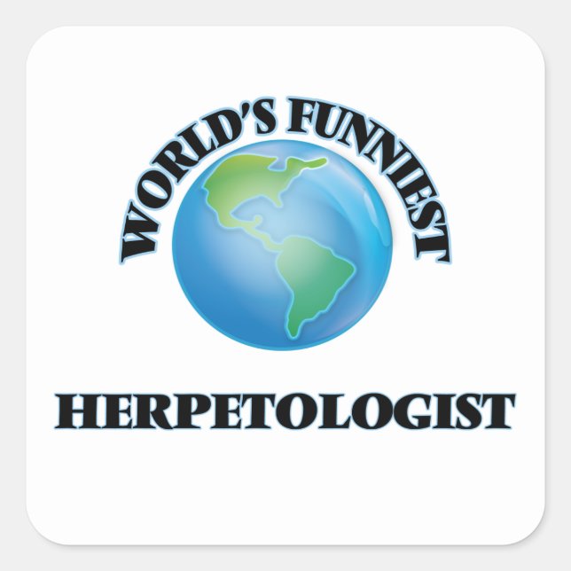 World's Funniest Herpetologist Square Sticker (Front)