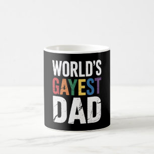 World's Gayest Dad LGBTQ Gay Pride Ally Rainbow Coffee Mug
