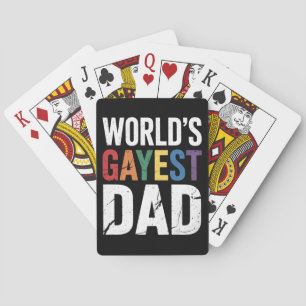 World's Gayest Dad LGBTQ Gay Pride Ally Rainbow Playing Cards