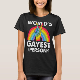 Worlds Gayest Person Proud Gay Pride Month Rainbow T-Shirt