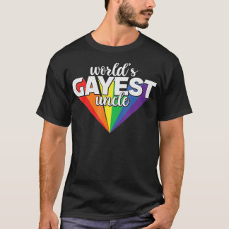Worlds Gayest Uncle LGBT Pride Guncle Proud Gay Un T-Shirt