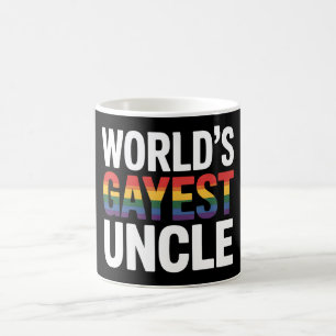 World's Gayest Uncle LGBTQ Gay Pride Ally Rainbow Coffee Mug