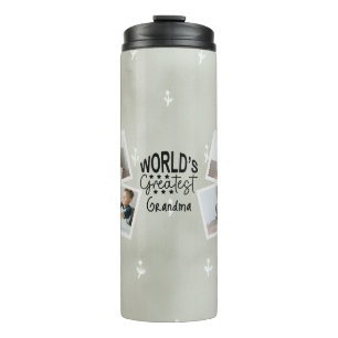 World's Greatest 4 Photo Custom Collage  Thermal Tumbler