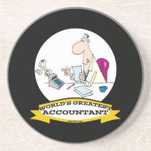 WORLDS GREATEST ACCOUNTANT MEN CARTOON COASTER