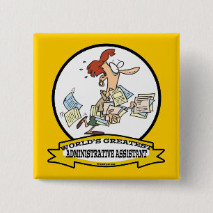WORLDS GREATEST ADMINISTRATIVE ASSISTANT WOMEN 15 CM SQUARE BADGE