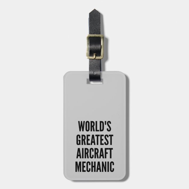 Worlds Greatest Aircraft Mechanic Luggage Tag (Front Vertical)