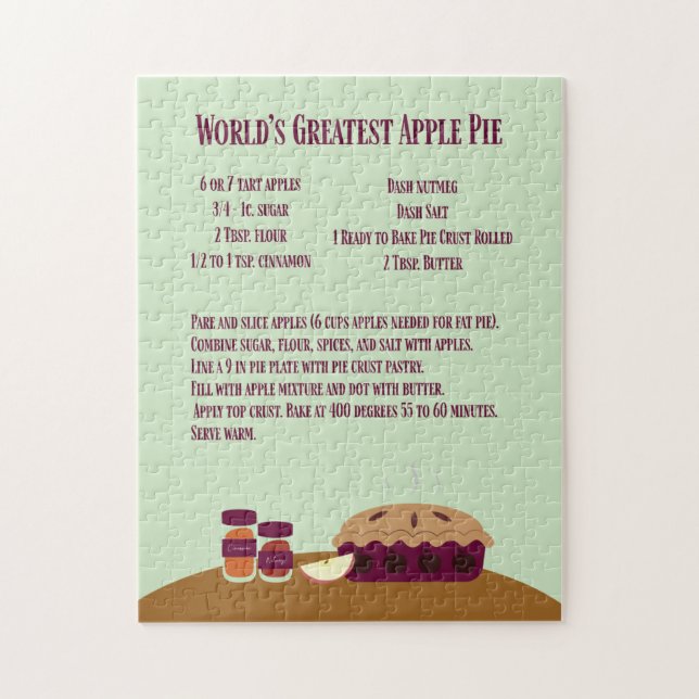 World's Greatest Apple Pie Recipe Jigsaw Puzzle (Vertical)