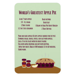 World's Greatest Apple Pie Recipe  Magnet