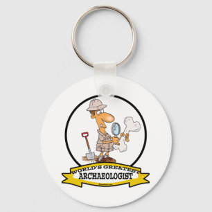 WORLDS GREATEST ARCHAEOLOGIST MEN CARTOON KEY RING