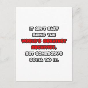 World's Greatest Archivist Joke Postcard