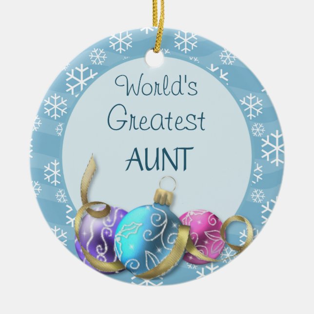 World's Greatest Aunt Christmas Ornament (Front)