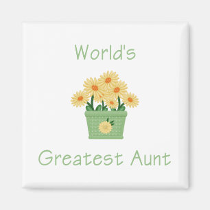 World's Greatest Aunt (flowers) Magnet