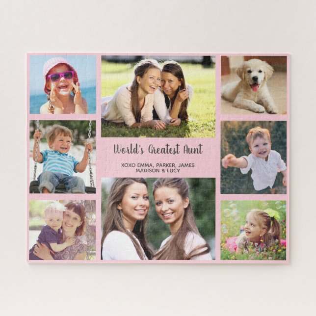 World's Greatest Aunt Multi Photo Personalised Jigsaw Puzzle (Horizontal)