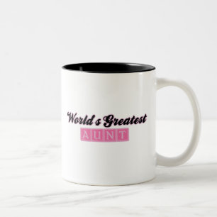 World's Greatest Aunt (Pink) Two-Tone Coffee Mug