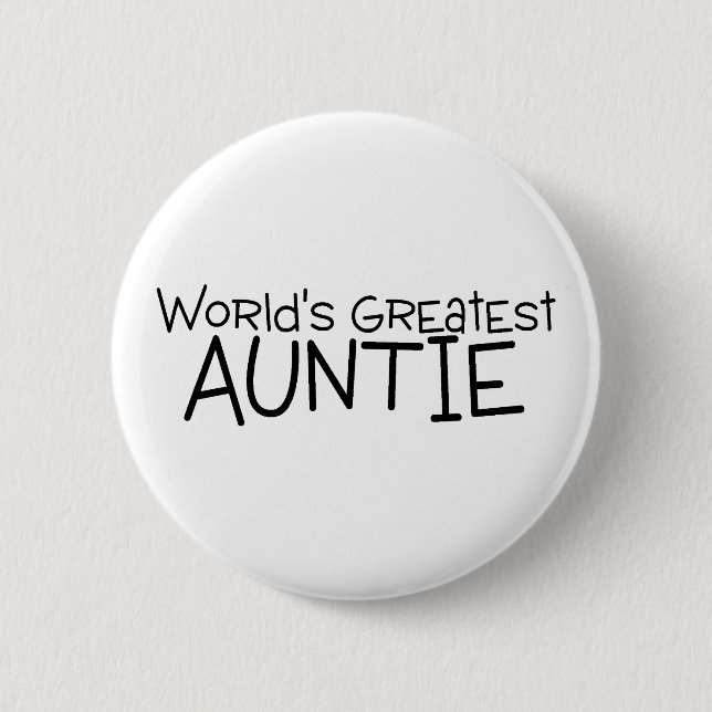 Worlds Greatest Auntie 6 Cm Round Badge (Front)