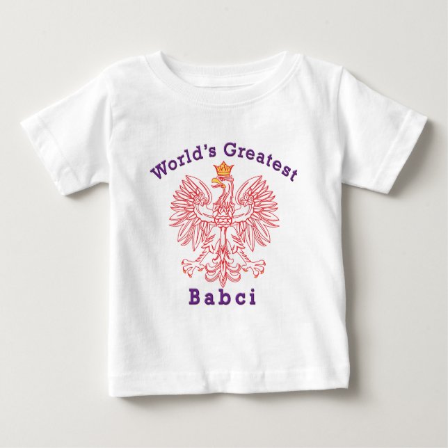World's Greatest Babci Red Eagle Baby T-Shirt (Front)