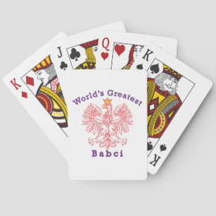 World's Greatest Babci Red Eagle Playing Cards