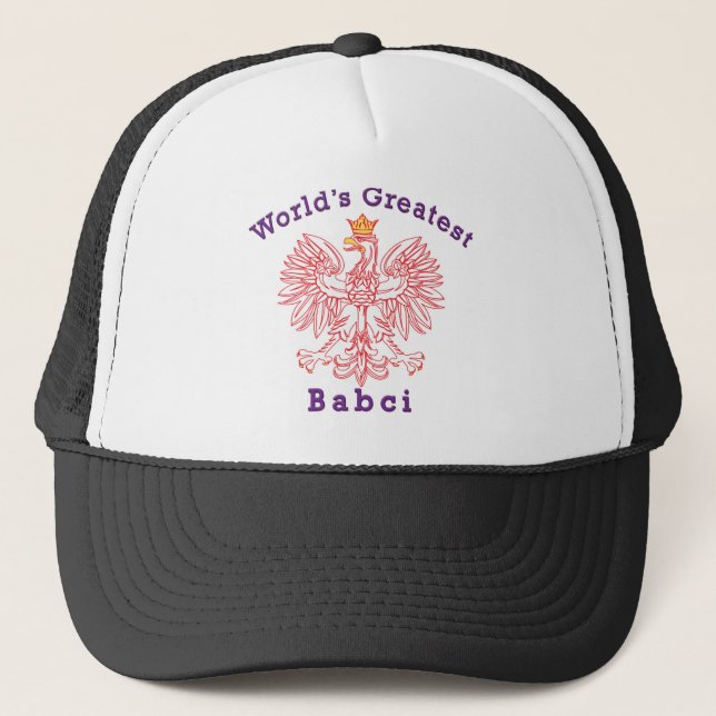 World's Greatest Babci Red Eagle Trucker Hat (Front)