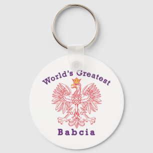 World's Greatest Babcia Eagle Key Ring