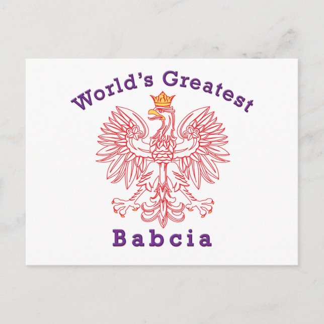 World's Greatest Babcia Eagle Postcard (Front)