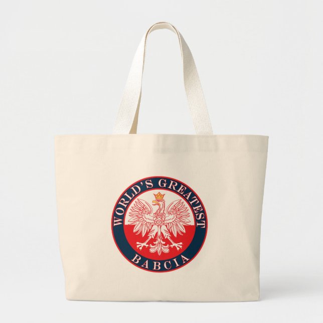 World's Greatest Babcia Large Tote Bag (Front)