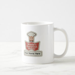 World's Greatest Baker Retro Cartoon Custom Mug