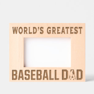 World's Greatest Baseball Dad Etched Frames