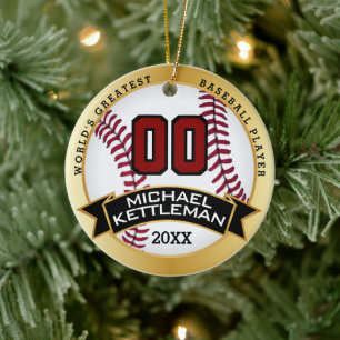 World's Greatest Baseball Player Ceramic Ornament