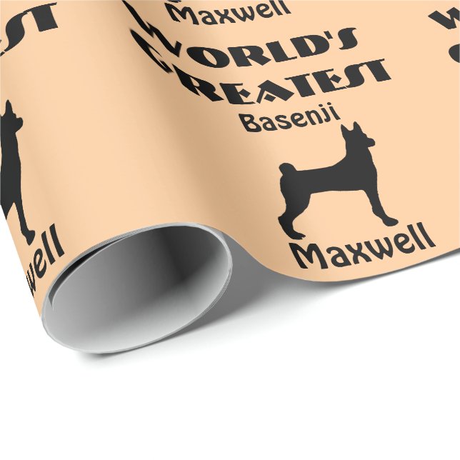 Worlds Greatest Basenji Dog Wrapping Paper (Roll Corner)