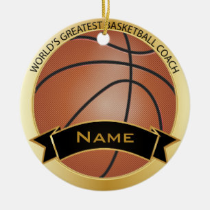 World's Greatest Basketball Coach   DIY Name Ceramic Ornament