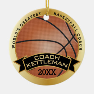 World's Greatest Basketball Coach  / Player Ceramic Ornament