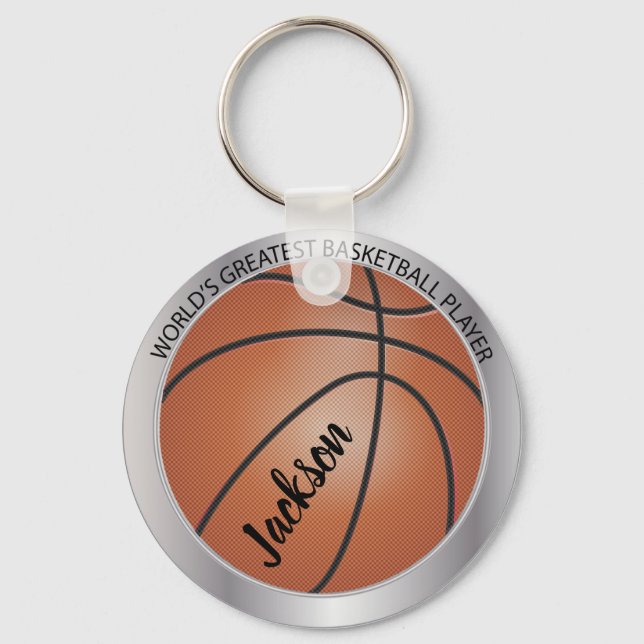 World's Greatest Basketball Player -Silver Key Ring (Front)