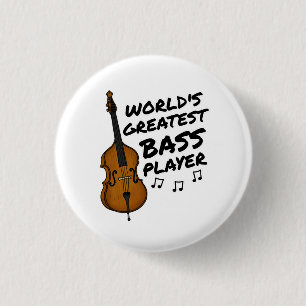 World's Greatest Bass Player, Double Bassist Funny 3 Cm Round Badge