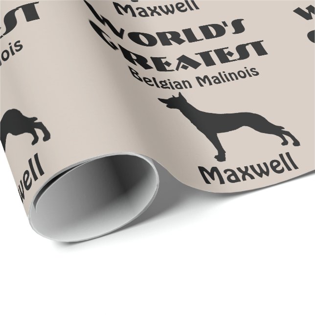 Worlds Greatest Belgian Malinois Dog Wrapping Paper (Roll Corner)