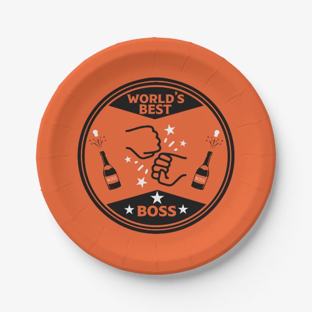 World's Greatest Best Boss Paper Plate (Front)