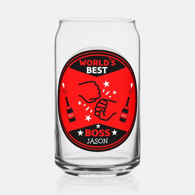 World's Greatest Boss Can Glass (Front)