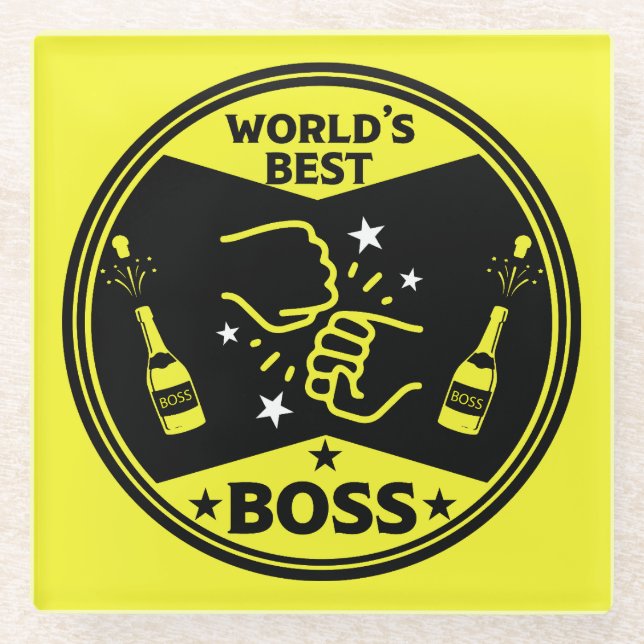 World's Greatest Boss Glass Coaster (Front)