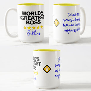 World's Greatest Boss (Name) Office Coffee Mug
