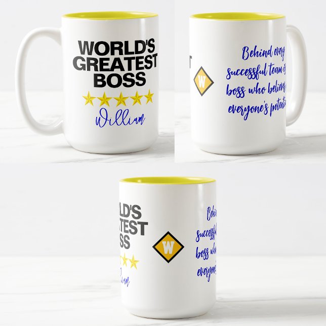 World's Greatest Boss (Name) Office Coffee Mug (World's greatest boss mug
)