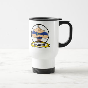 WORLDS GREATEST BOUNCER MEN CARTOON TRAVEL MUG