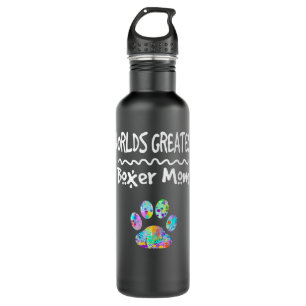 Worlds Greatest Boxer Dog Mum Mother Cute Paw Prin 710 Ml Water Bottle