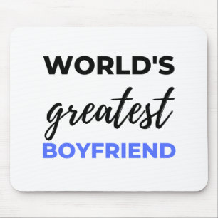 World's Greatest Boyfriend Black Mouse Pad