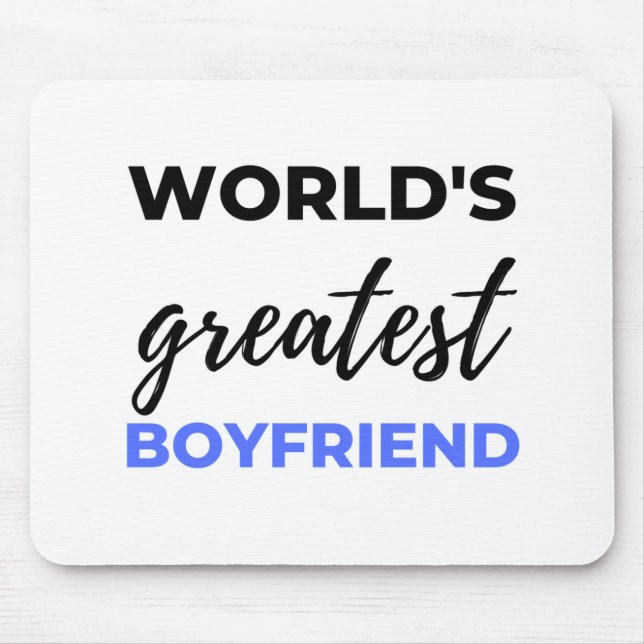 World's Greatest Boyfriend Black Mouse Pad (Front)