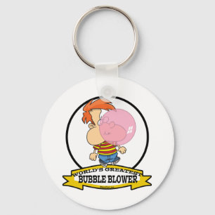 WORLDS GREATEST BUBBLE BLOWER KIDS CARTOON KEY RING