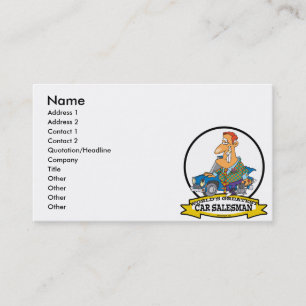 WORLDS GREATEST CAR SALESMAN II CARTOON BUSINESS CARD
