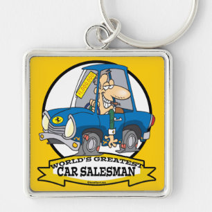WORLDS GREATEST CAR SALESMAN MEN CARTOON KEY RING