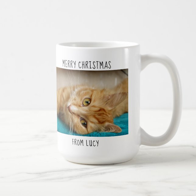 World's Greatest Cat Dad - Christmas photo Coffee Mug (Right)