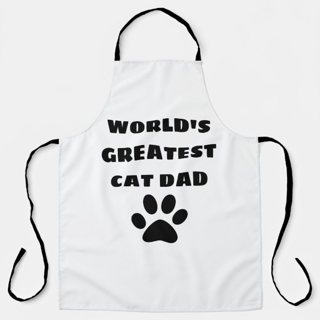 World's Greatest Cat Dad Custom Text Personalised Apron (Front)