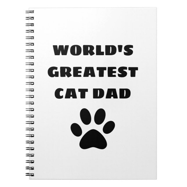 World's Greatest Cat Dad Custom Text Personalised Notebook (Front)