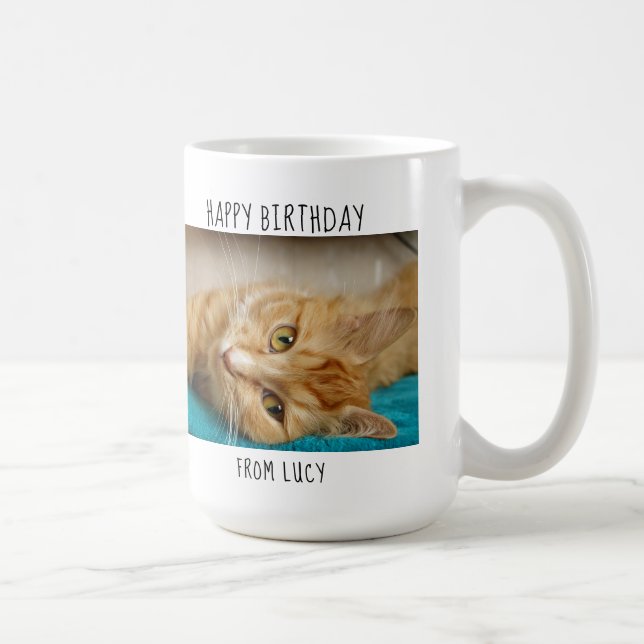World's Greatest Cat Mum - custom Happy Birthday Coffee Mug (Right)